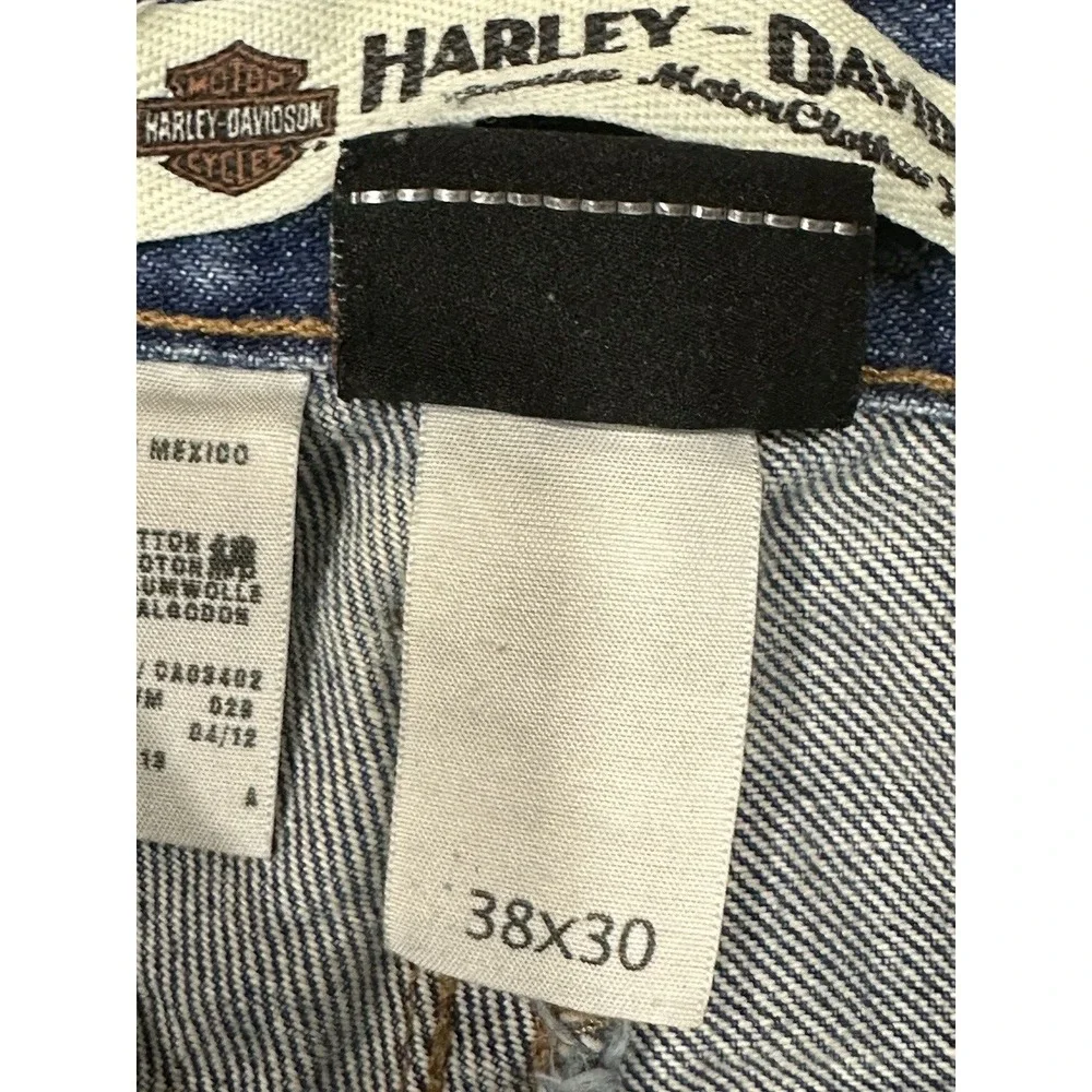 Harley Davidson Men's Wide Straight Leg Denim Jeans Size 38 x 30